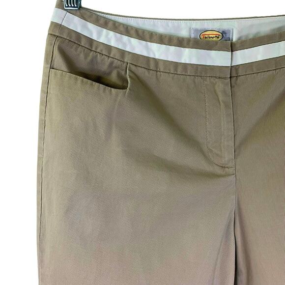 Talbots Petites Stretch Straight Leg Mid Rise Casual Pants Women Size 10 Khaki - Picture 4 of 11